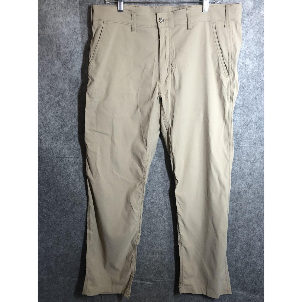 Eddie Bauer Pants Mens 36x32 Beige Nylon Stretch Chino Casual Outdoor Travex